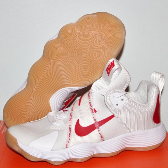 Nike React HyperSet White Red Volleyball Shoes *Sample* Mens 9.5